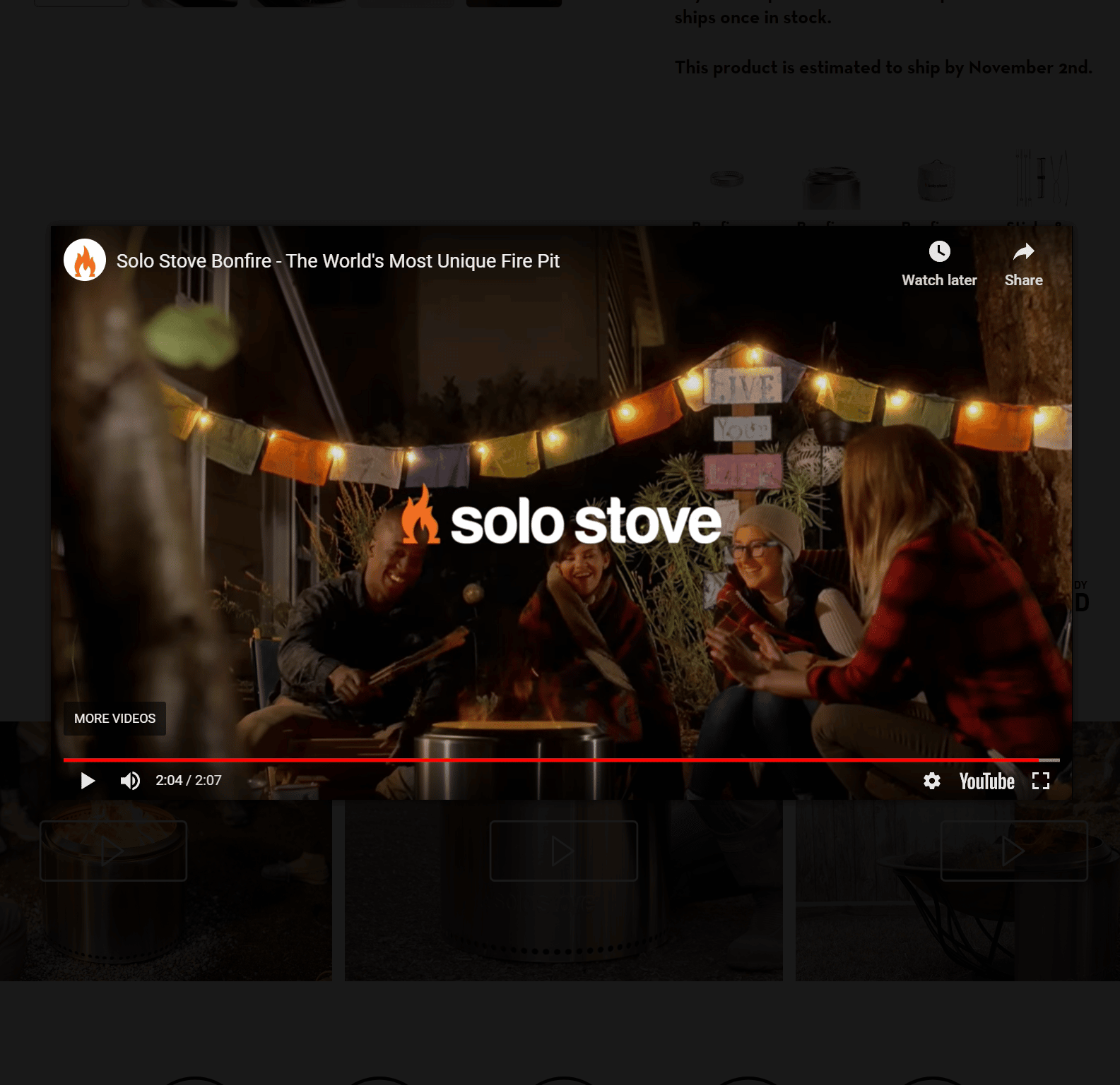 Screenshot of Solo Stove fire pit product video for creative marketing strategies