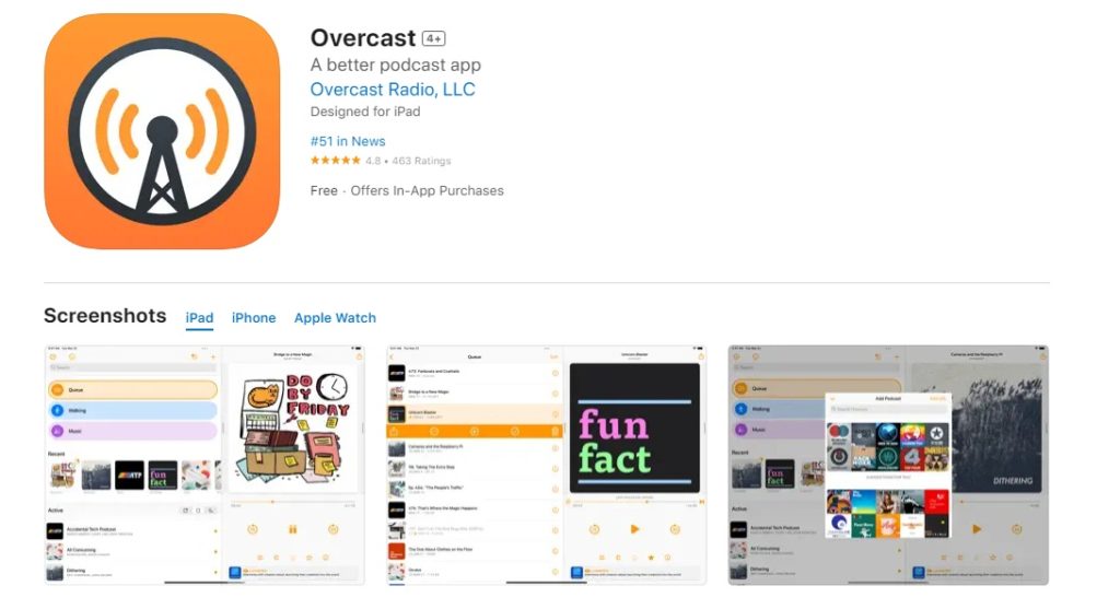 Overcast widget iOS16