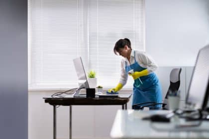 cleaning office